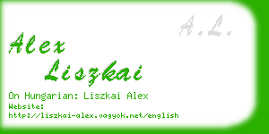 alex liszkai business card